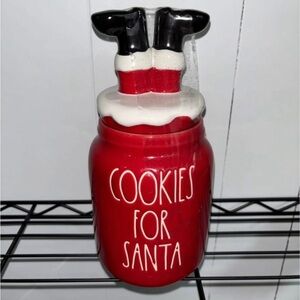 Rae Dunn Red Santa Cookie Canister